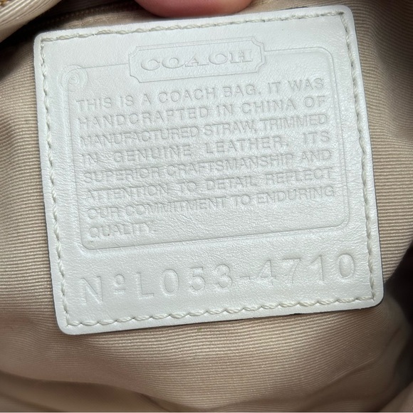 Coach 2005 Y2K Straw & Leather Hobo Bag | Woven Natural Shoulder Purse Iconic - Picture 6 of 17